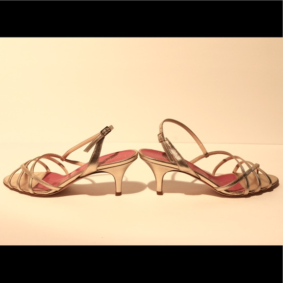 Kate Spade - Gold Strappy Heels Formal Shoes - Picture 4 of 7